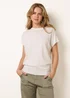 Blue Vanilla Ivory Short Sleeve Texture Knit Top - S/M Image 1