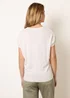 Blue Vanilla Ivory Short Sleeve Texture Knit Top - S/M Image 4