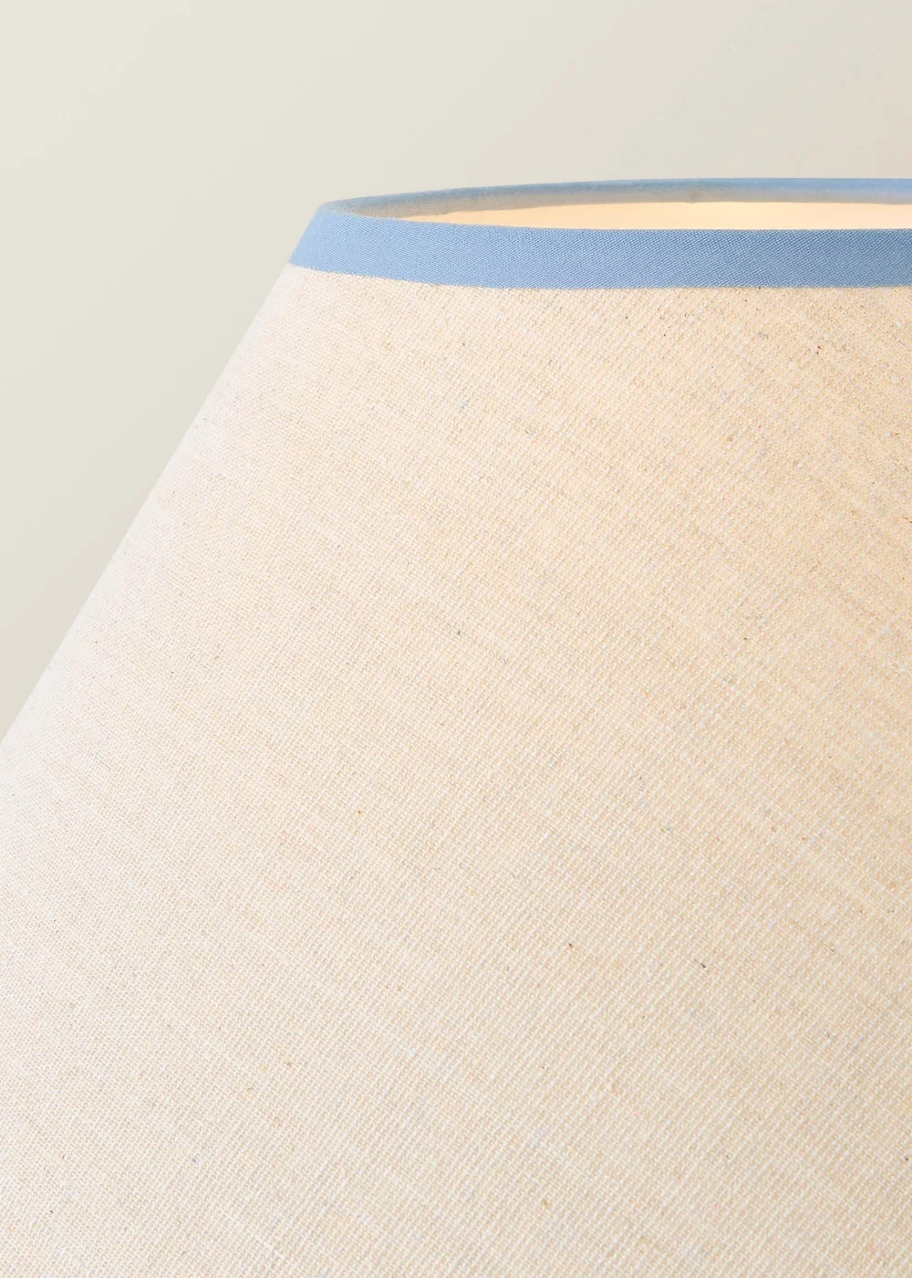 ValueLights Bobble Cream Floor Lamp with Blue Trim Scallop Shade - One Size Image 3