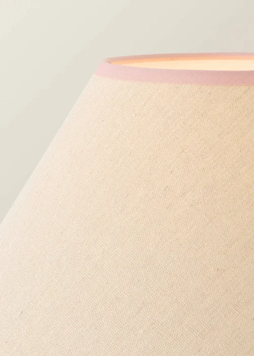 ValueLights Bobble Cream Floor Lamp with Pink Trim Scallop Shade - One Size Image 3