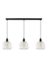 ValueLights Delora Matte Black Ribbed Glass 3 Drop Diner Ceiling Light - One Size Image 4