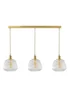 ValueLights Delora Brushed Gold Ribbed Glass 3 Drop Diner Ceiling Light - One Size Image 4