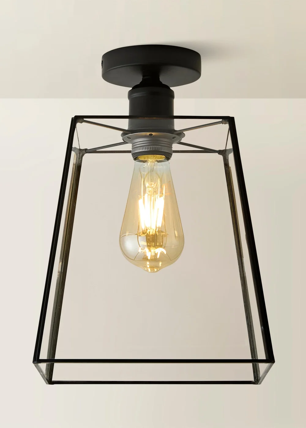 ValueLights Susie Matte Black Flush Ceiling Light - One Size Image 2