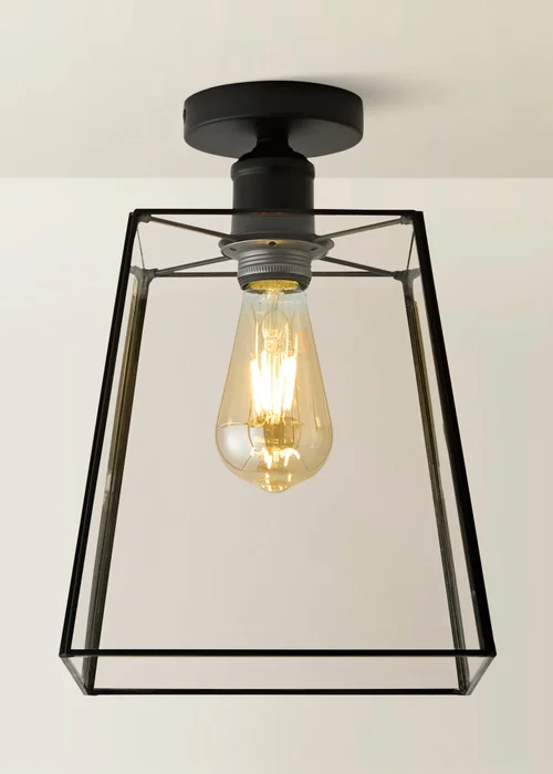 ValueLights Susie Matte Black Flush Ceiling Light - One Size Image 2