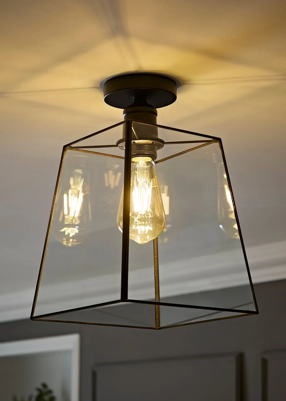 ValueLights Susie Matte Black Flush Ceiling Light - One Size Image 5