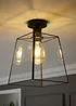 ValueLights Susie Matte Black Flush Ceiling Light - One Size Image 5