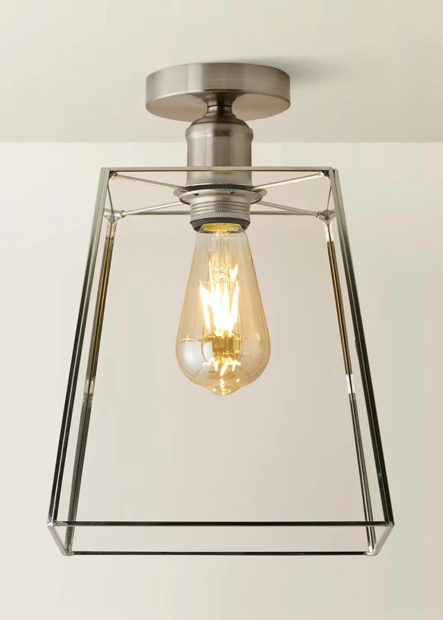 ValueLights Susie Chrome Flush Ceiling Light