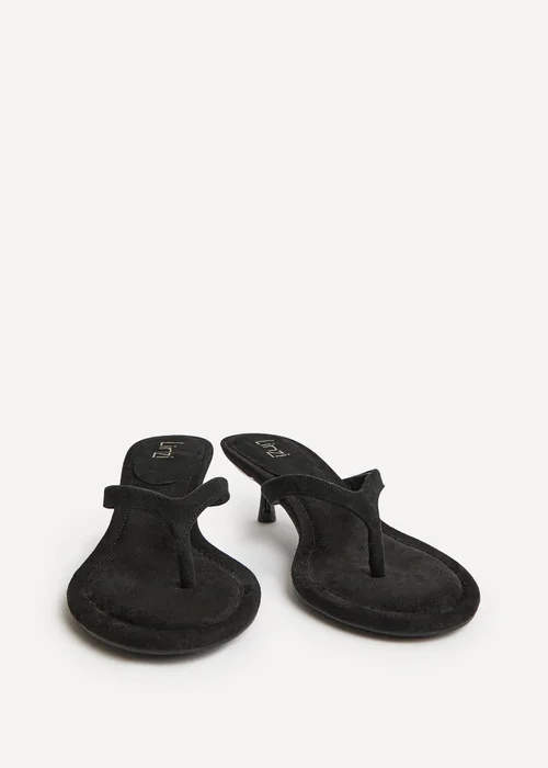 Linzi Ascend Black Faux Suede Mule Heels - 5 Image 3