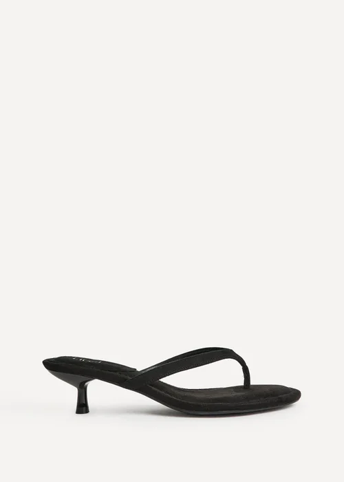Linzi Ascend Black Faux Suede Mule Heels - 5 Image 2