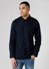 French Connection Navy Linen Blend Long Sleeve Chest Pocket Shirt - XL Image 1