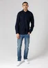 French Connection Navy Linen Blend Long Sleeve Chest Pocket Shirt - XL Image 3