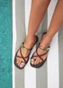 Linzi Lillie Brown Toe Ring Flat Sandals - 7 Image 1