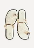 Linzi Lillie Nude Toe Ring Flat Sandals - Size 5 Image 5
