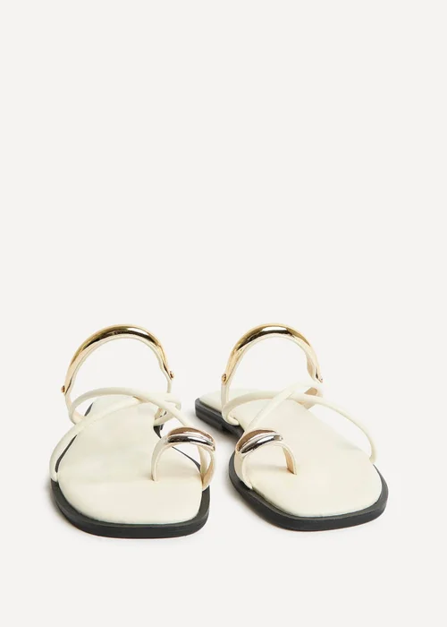 Linzi Lillie Nude Toe Ring Flat Sandals - Size 5 Image 3