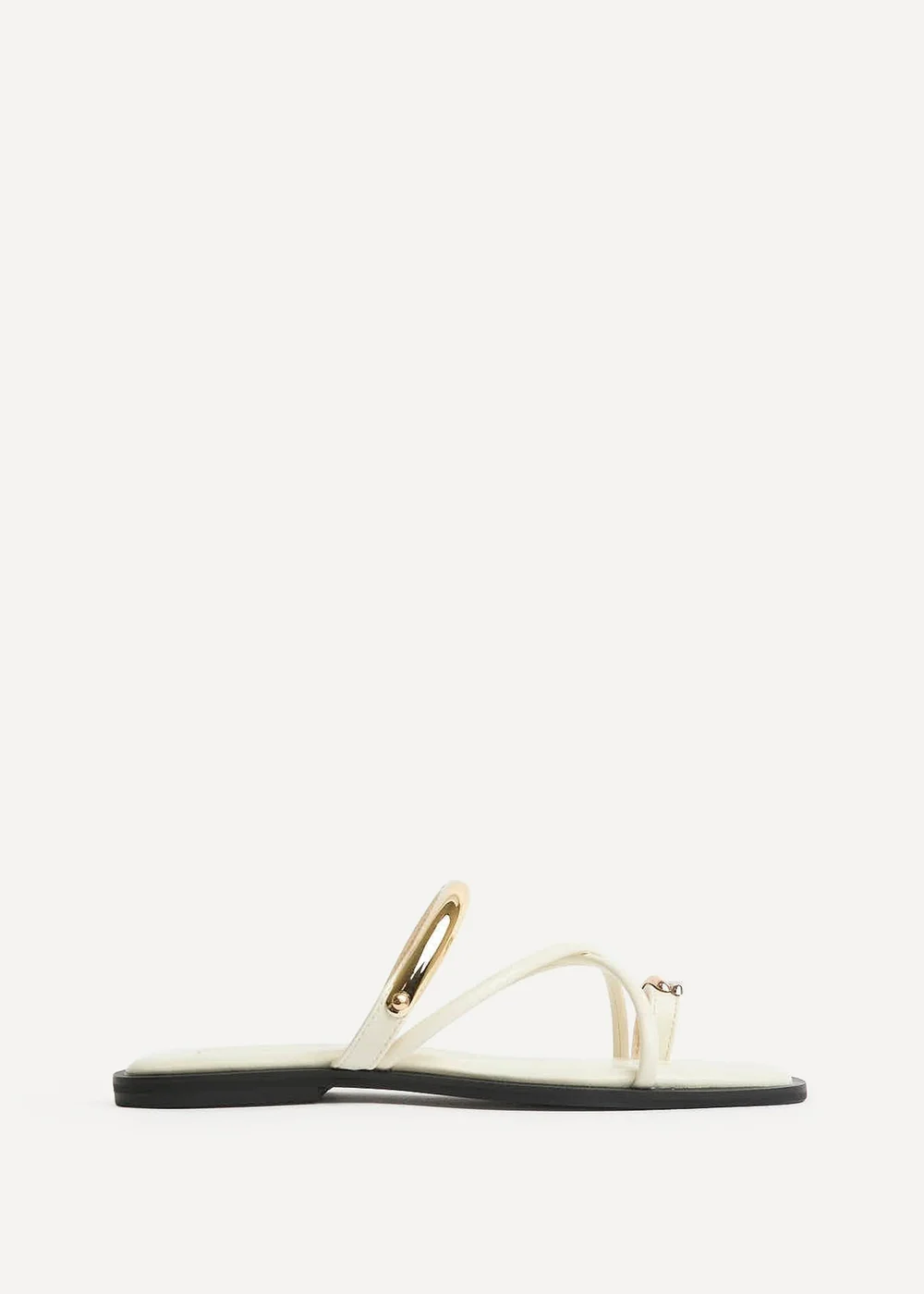 Linzi Lillie Nude Toe Ring Flat Sandals - Size 5 Image 2