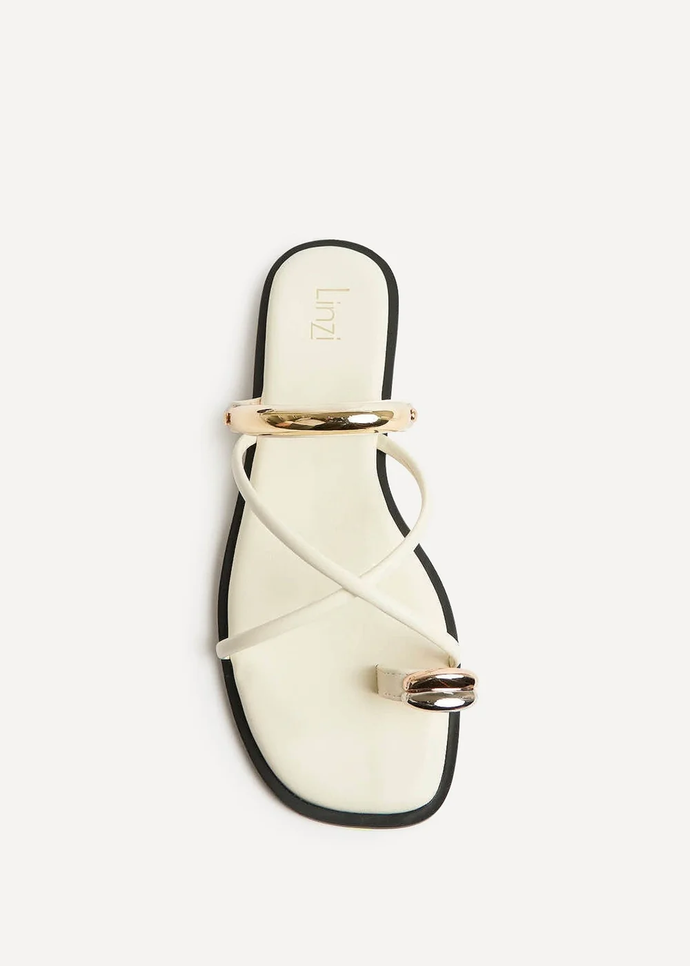 Linzi Lillie Nude Toe Ring Flat Sandals - Size 5 Image 4