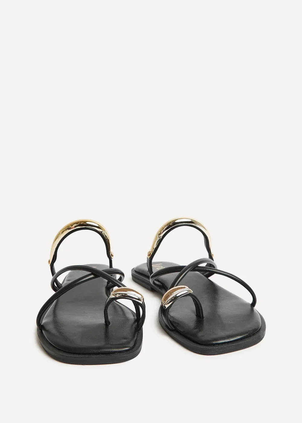 Linzi Lillie Black Toe Ring Flat Sandals - 4 Image 3