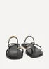 Linzi Lillie Black Toe Ring Flat Sandals - 4 Image 3