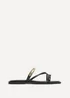Linzi Lillie Black Toe Ring Flat Sandals - 4 Image 2