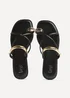 Linzi Lillie Black Toe Ring Flat Sandals - 4 Image 5