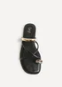 Linzi Lillie Black Toe Ring Flat Sandals - 4 Image 4