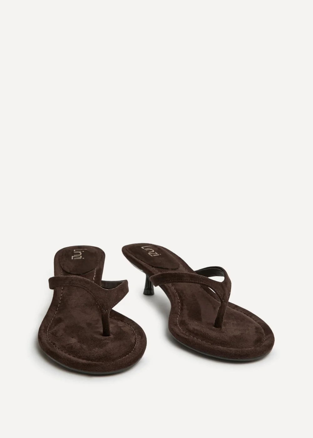 Linzi Ascend Brown Faux Suede Mule Heels - Size 3 Image 3
