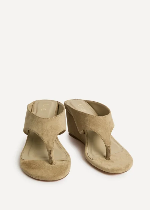 Linzi Avalon Sand Toe Post Wedge Sandals - 4 Image 3