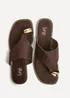 Linzi Contain Brown Toe Ring Flat Sandals - 4 Image 5