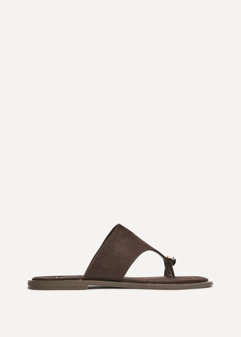 Linzi Contain Brown Toe Ring Flat Sandals - 4 Image 2