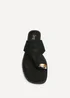 Linzi Contain Black Toe Ring Flat Sandals - 5 Image 4