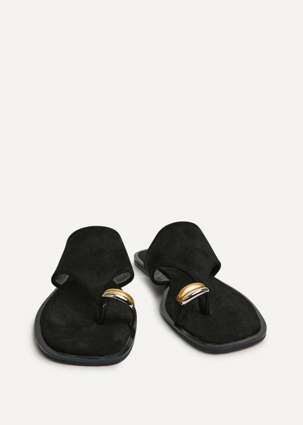 Linzi Contain Black Toe Ring Flat Sandals - 5 Image 3