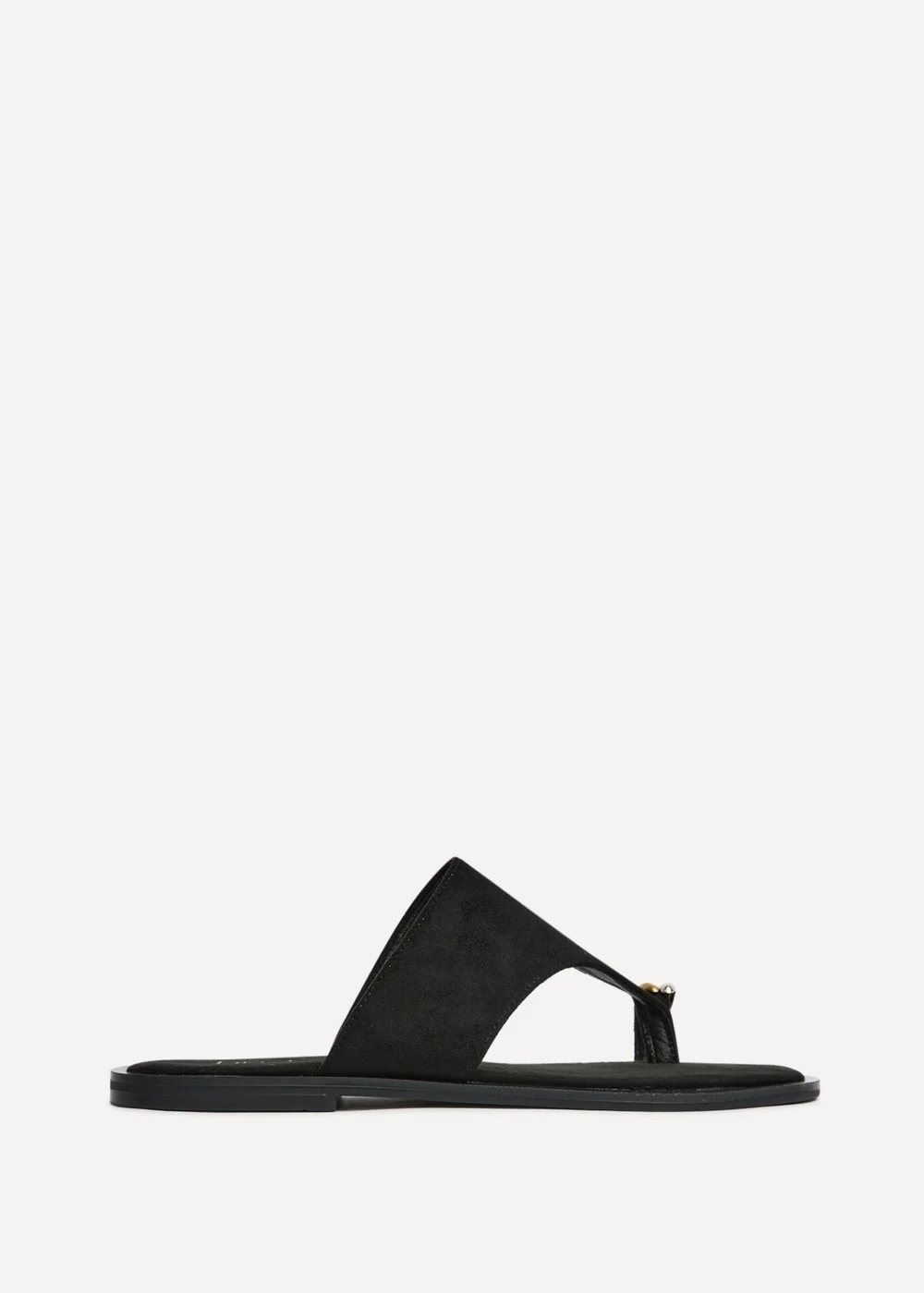 Linzi Contain Black Toe Ring Flat Sandals - 5 Image 2