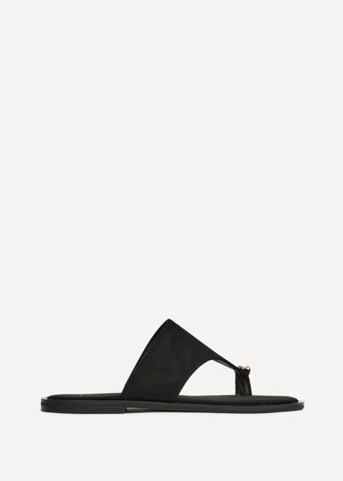 Linzi Contain Black Toe Ring Flat Sandals - 5 Image 2