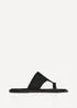 Linzi Contain Black Toe Ring Flat Sandals - 5 Image 2