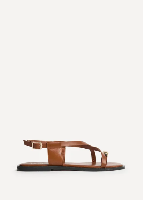 Linzi Mist Tan Toe Ring Flat Sandals - 7 Image 2