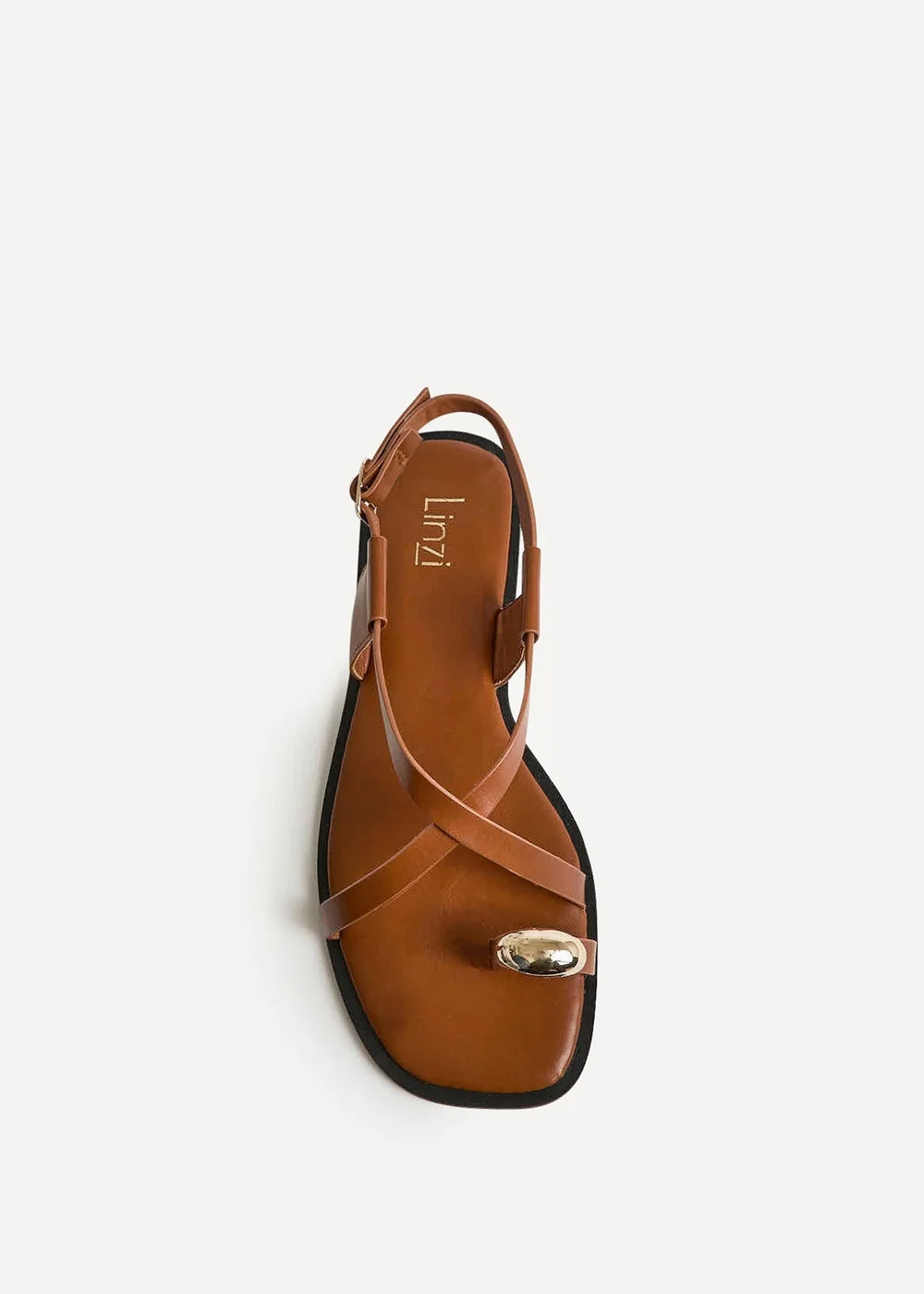 Linzi Mist Tan Toe Ring Flat Sandals - 7 Image 4