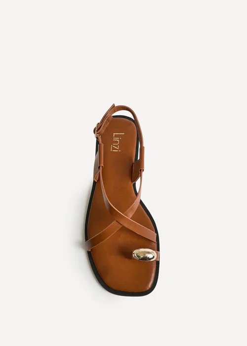 Linzi Mist Tan Toe Ring Flat Sandals - 7 Image 4