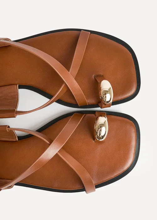 Linzi Mist Tan Toe Ring Flat Sandals - 7 Image 5
