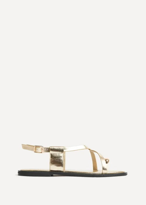 Linzi Mist Gold Toe Ring Flat Sandals - 8 Image 2