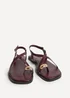 Linzi Mist Burgundy Toe Ring Flat Sandals - 3 Image 3