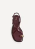 Linzi Mist Burgundy Toe Ring Flat Sandals - 3 Image 4