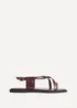 Linzi Mist Burgundy Toe Ring Flat Sandals - 3 Image 2