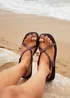 Linzi Mist Burgundy Toe Ring Flat Sandals - 3 Image 1