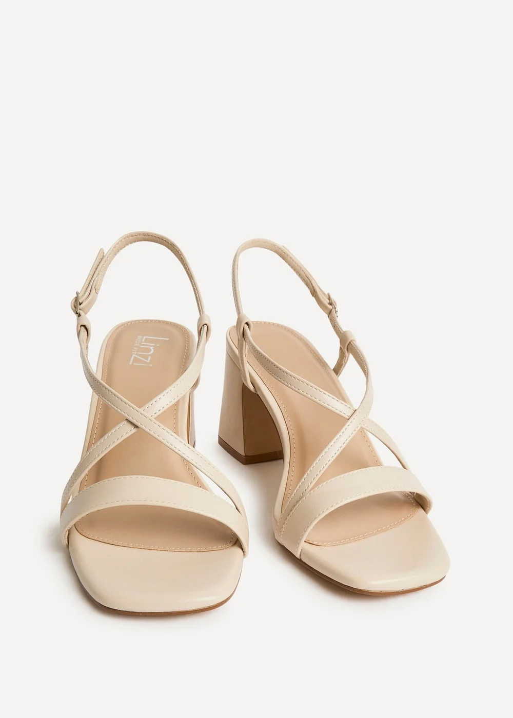 Linzi Remain Wide Fit Nude Heeled Sandals - Size 6 Image 3