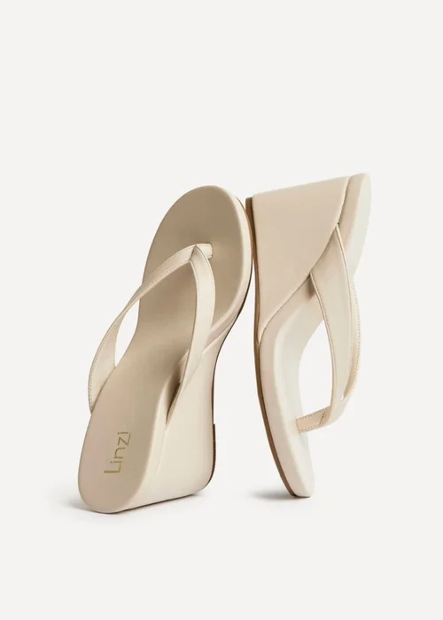 Linzi Joia Ivory Wedge Mules - Size 6 Image 5