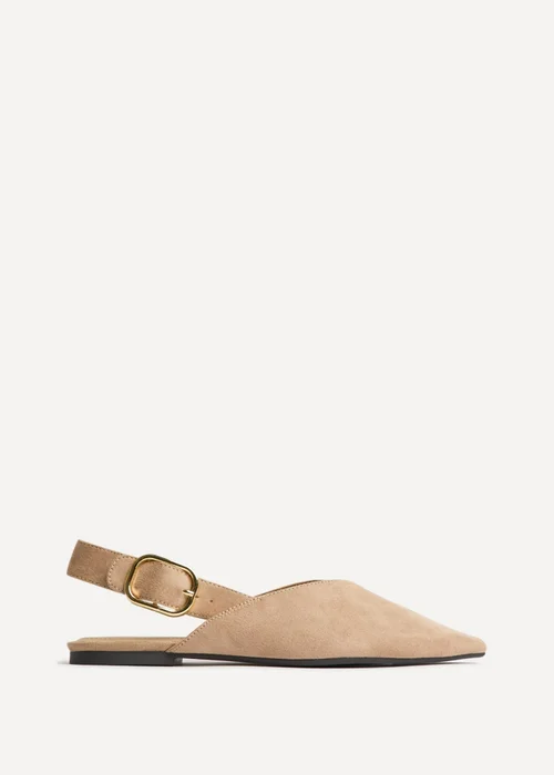Linzi Lorna Beige Faux Suede Ballet Flats - 5 Image 2