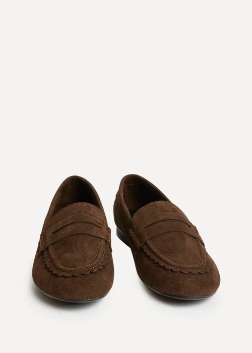 Linzi Bree Brown Suede Leather Penny Loafer - 8 Image 3