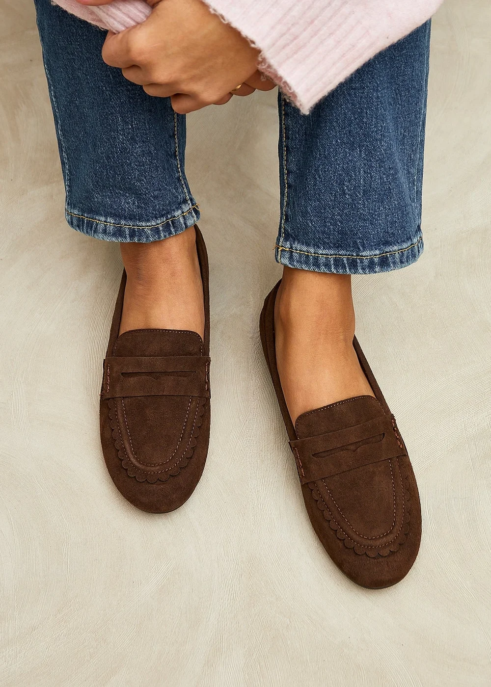 Linzi Bree Brown Suede Leather Penny Loafer - 8 Image 1