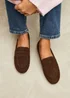 Linzi Bree Brown Suede Leather Penny Loafer - 8 Image 1