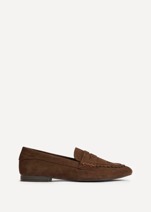 Linzi Bree Brown Suede Leather Penny Loafer - 8 Image 2